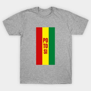 Potosi City in Bolivian Flag Colors Vertical T-Shirt